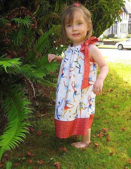 Celebration Dancing Ladies by Masha Dyans,  Custom Pillowcase Dress,LAST one size 3