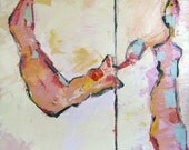 Split line infinitive, 20 x 20 acrylic painting on stretched canvas