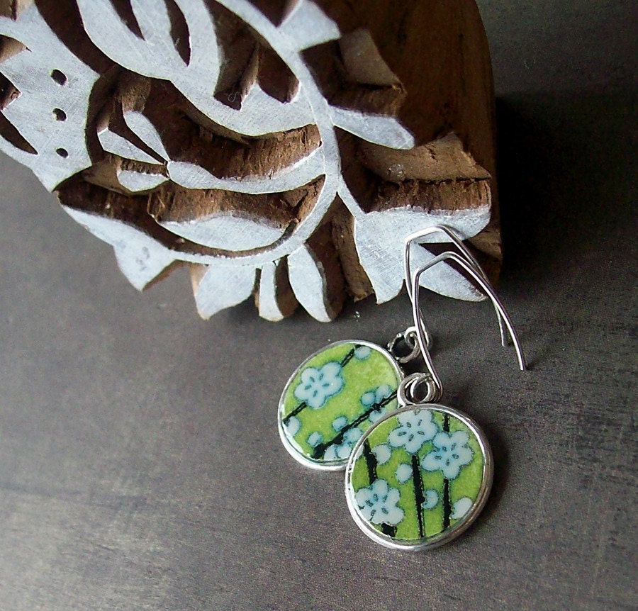 Japanese Garden earrings in Sterling Silver