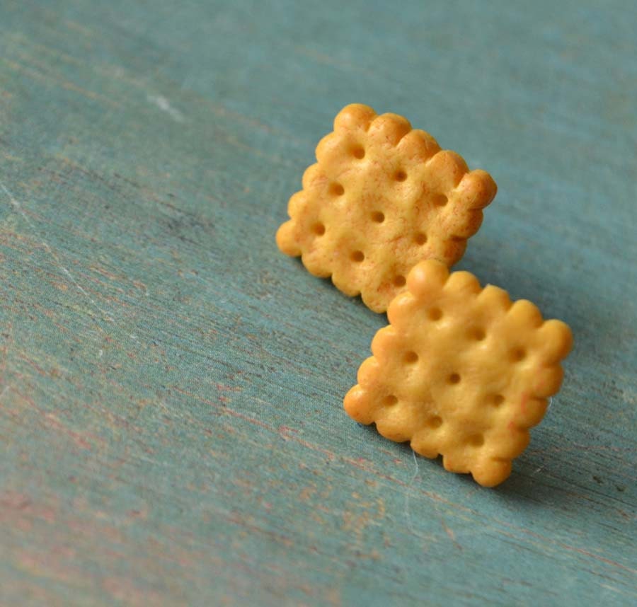 Petit Beurre cookie earrings
