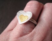 AMOUR // Sterling silver ring with 24kt gold