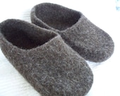 Felted Brown Wool Shoes or Slippers