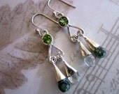 Gemstone & Sterling Earrings-Peridot, Aquamarine, Labradorite, Handmade