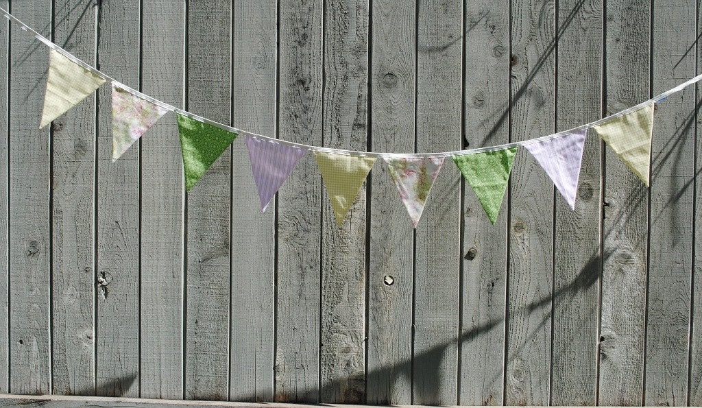 Reusable Triangle Flags Fabric Bunting Garland - Easter, Pastel Hues