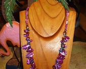 Purple pearl necklace with fan focal