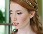 Bridal Headband Three Strand Swarovski Pearl and Crystal Hairband Simple and Modern