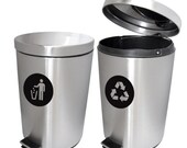 Set of Trash and Recycle Decals  SALE