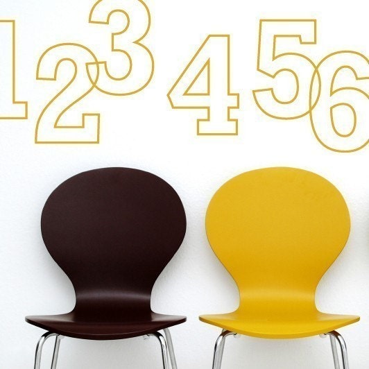 Outline Numbers - vinyl wall art graphics decals stickers