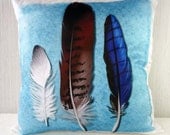 Pillow case Feathers in 16x16 inch 40x40cm for throw pillow or accent pillow, cushion cover