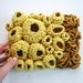 Modern Textile Wall Art Free Form Crochet in Gold and Yellow - Cluster