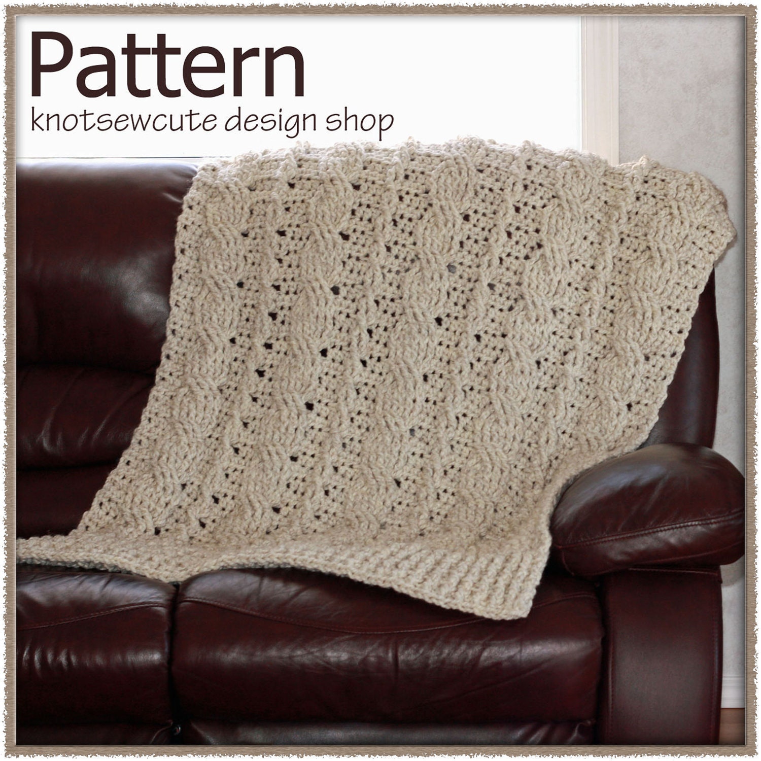 Chunky Cables Decorative Throw - Crochet Pattern (PDF) - INSTANT DOWNLOAD