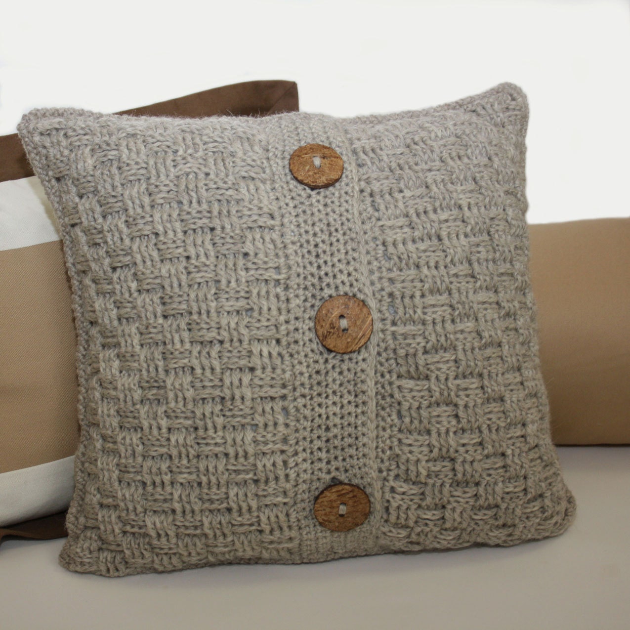 Aran Accent Pillow - Crochet Pattern (PDF) - INSTANT DOWNLOAD