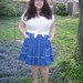 1960s plus size square dance skirt / 60s xxl chambray circle skirt