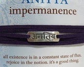 READY TO SHIP Sanskrit Imitation Leather Wrap Bracelets Anitya Impermanence