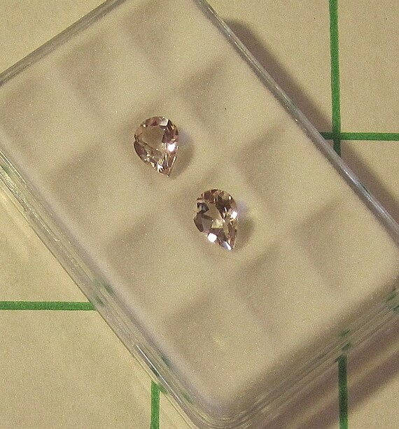 PARCEL - Cor-De-Rosa Morganite - 8x6 Pear - Parcel of 2 Stones - Item PAR0166-032-MOR