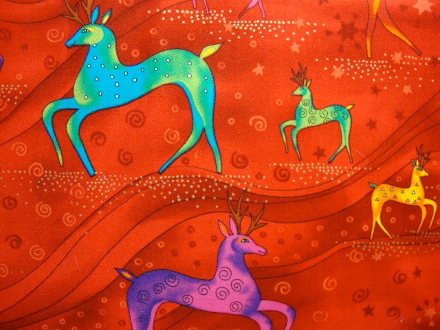 Laurel Burch Holiday Celebrations - red metallic