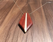 Bloodwood and Holly Necklace with Silver Chain