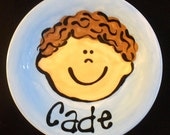 Boys Hand Painted Personalized Children's Plate