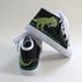 Boys Dinosaur Shoes, T Rex, Baby and Toddler, Hand Painted, Black Hi Top Sneakers