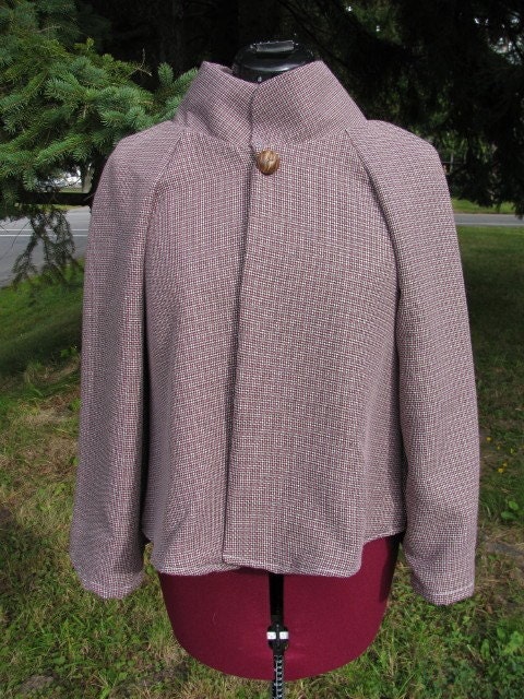 Houndstooth A-line Cropped Jacket