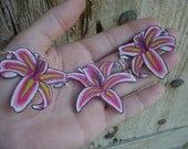 pretty hand painted stargazer lily necklace