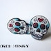 tattoo style day of the dead mini sugar skull post earrings (studs)