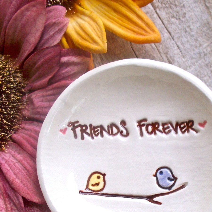 Ceramic Trinket Bowl Best Friends Forever Ring Bowl