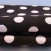 Cotton Fabric -Black with Almost White Polka Dots