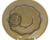 Illustrated Cupcake Plate, Hand Drawn Mustard coloured. FURTHER REDUCTION