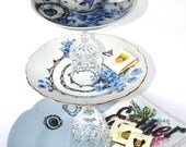 Cake Stand, Up-cycled, Floral Fairy Cakes SALE