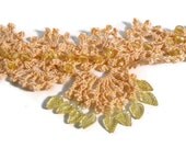 Crocheted Peach Beaded Choker