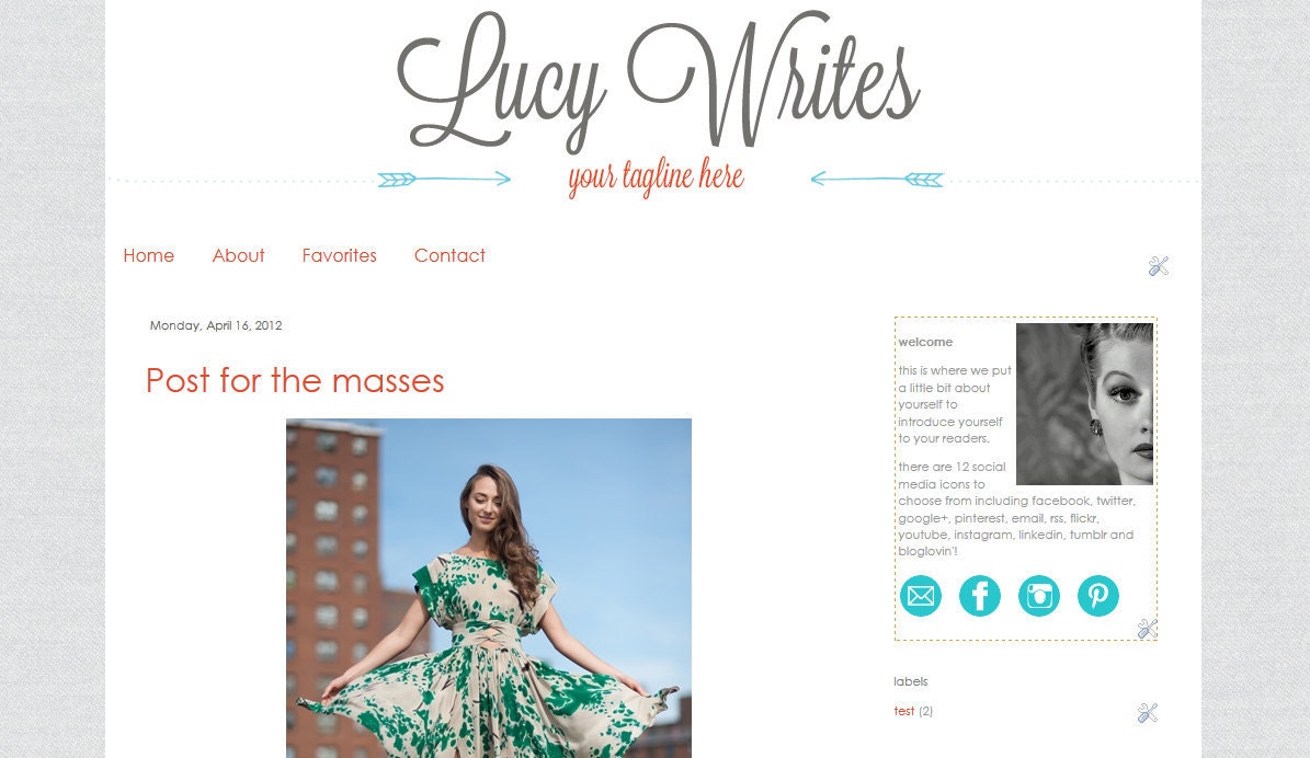 Premade Blogger Template Lucy