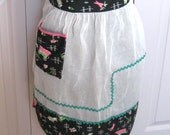 Vintage  WHIMSICAL OXCART  APRON 1960s
