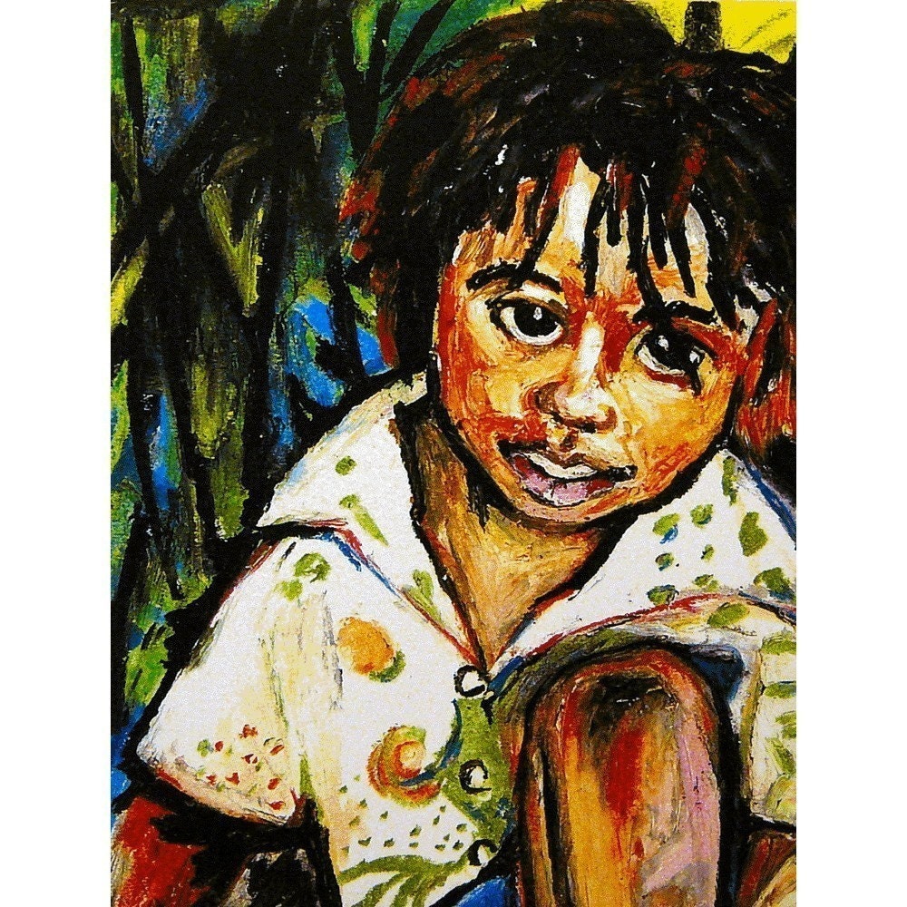 Innocent Child - Andros Island in the Bahamas - 8 x 10 Reproduction of Original