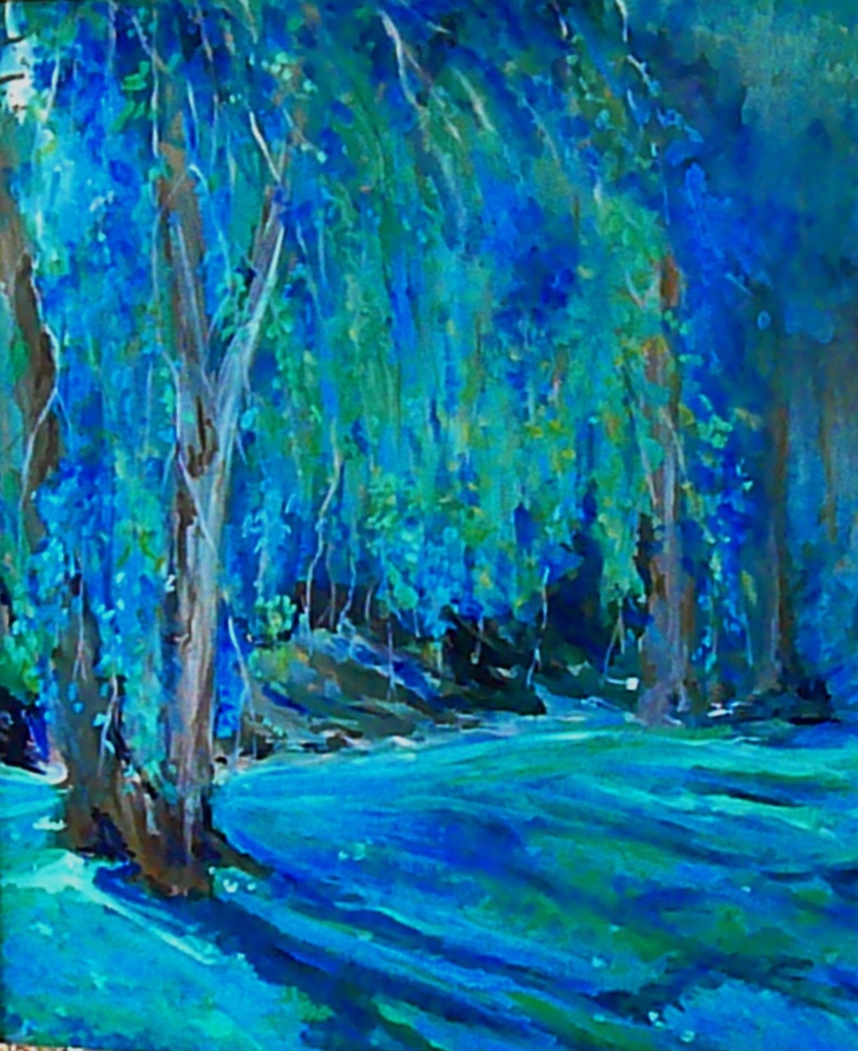 Weeping Willow Tree - Yellow Springs Ohio - 8 X 10  Reproduction of Original Painting
