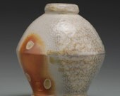 Flower Vase, earth tones, wood and soda fired porcelain