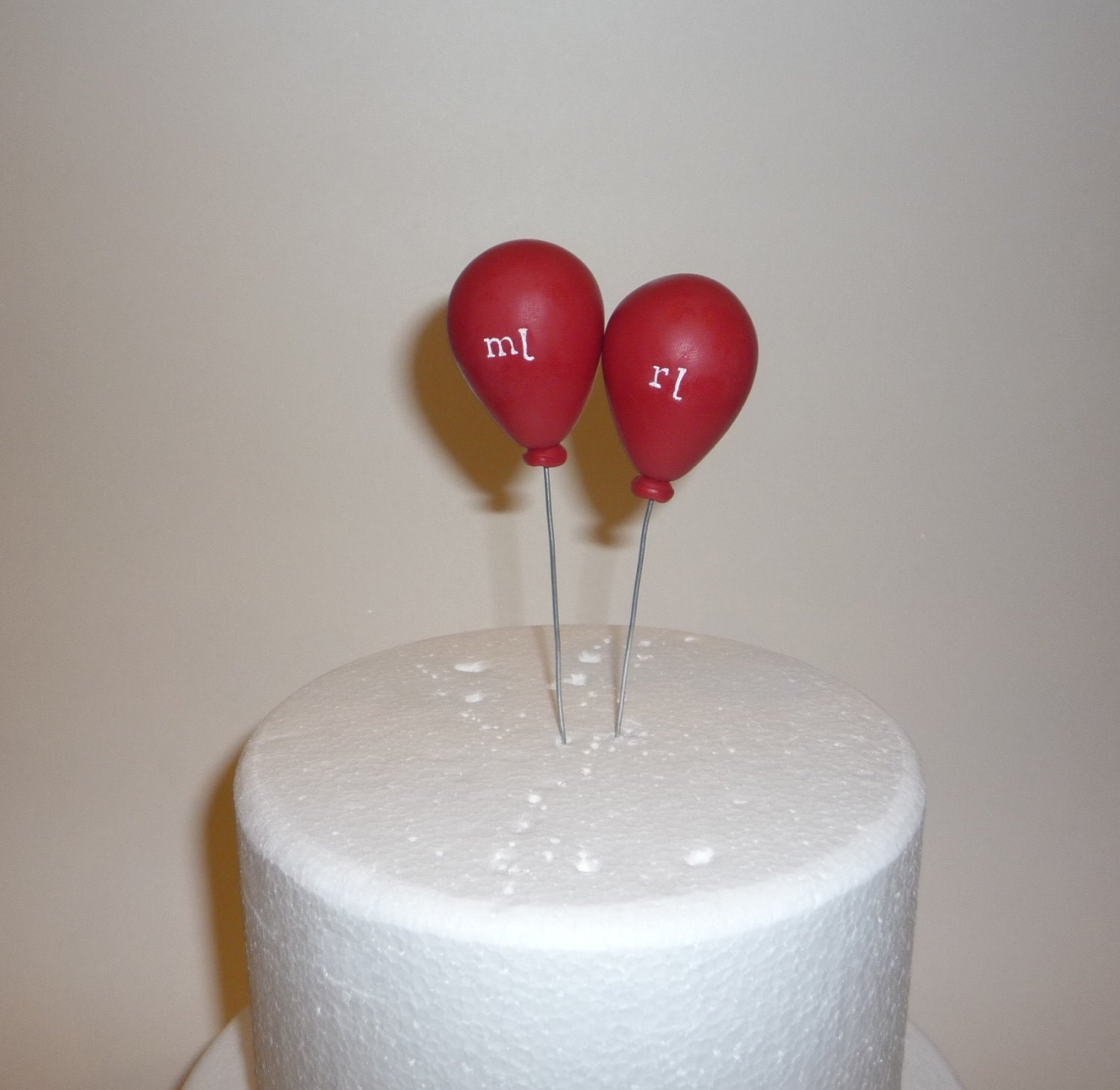 Monogram Balloons wedding cake topper