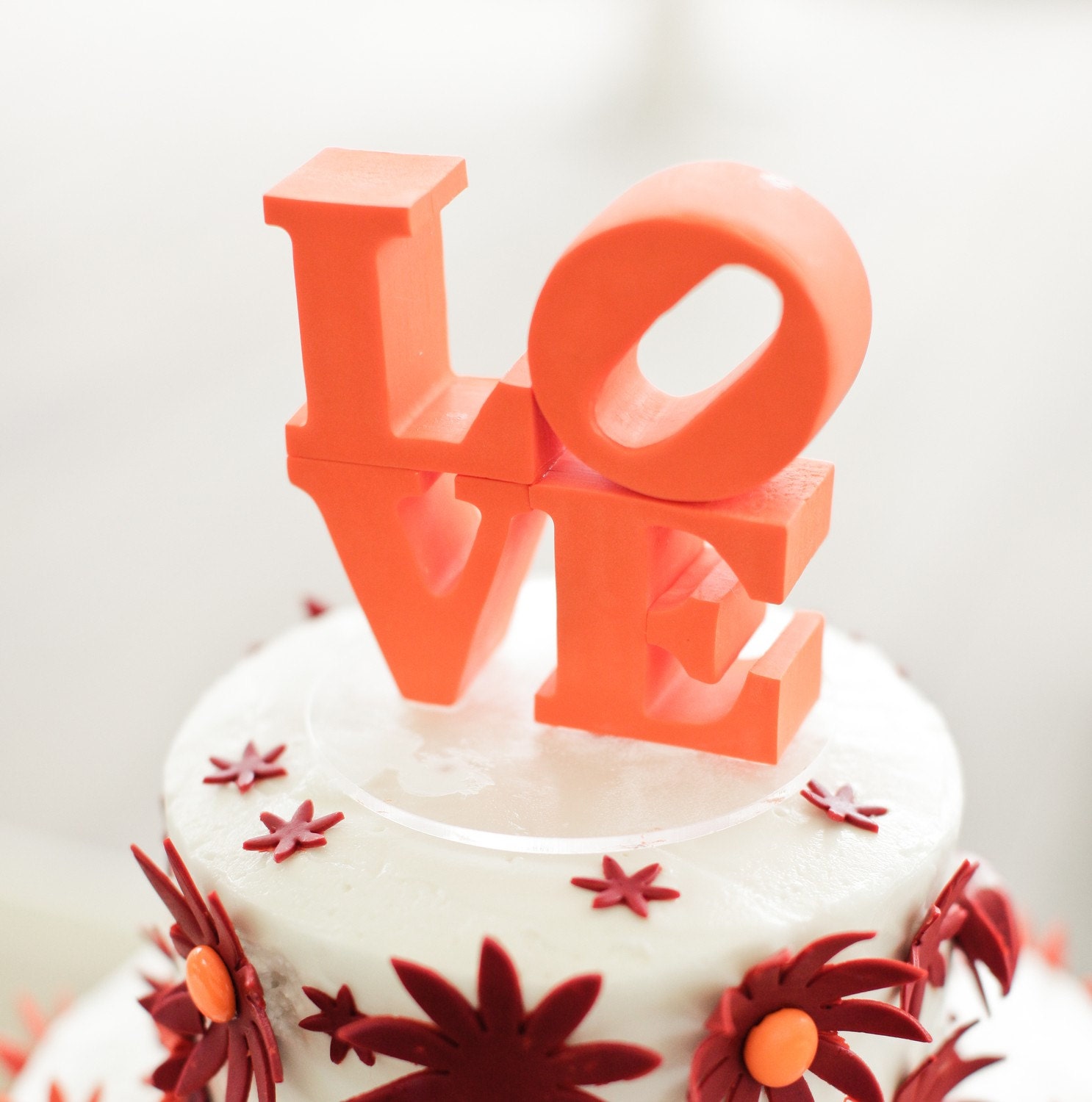 Philadelphia love wedding cake topper custom color made to order