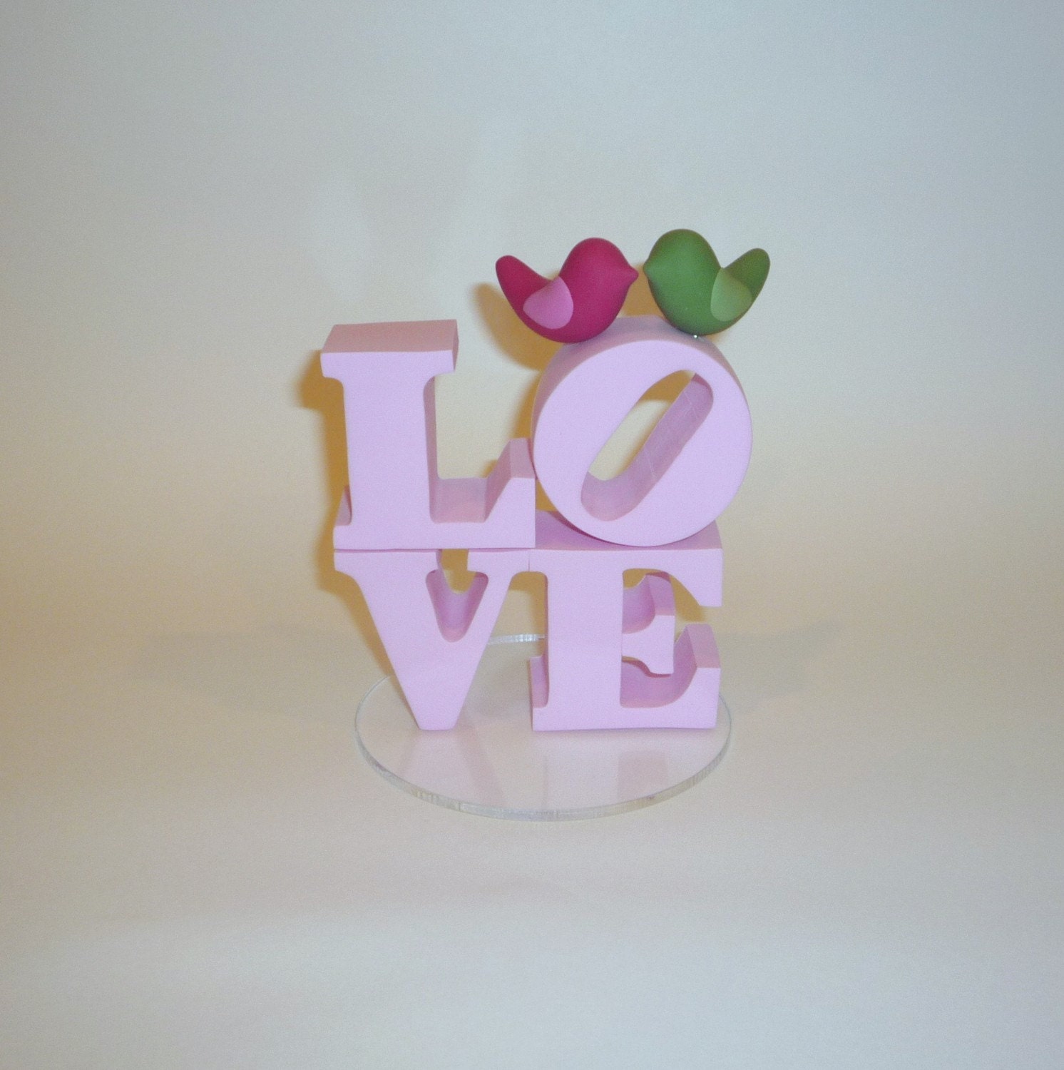 Custom Love Cake topper With Love Birds