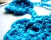 Turquoise Lariat Scarf-Flowers scarf