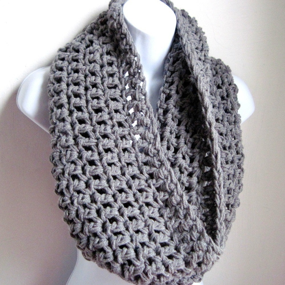 Grey Scarf Cowl-  Extra Large Chunky Infinity Scarf "BOGO"