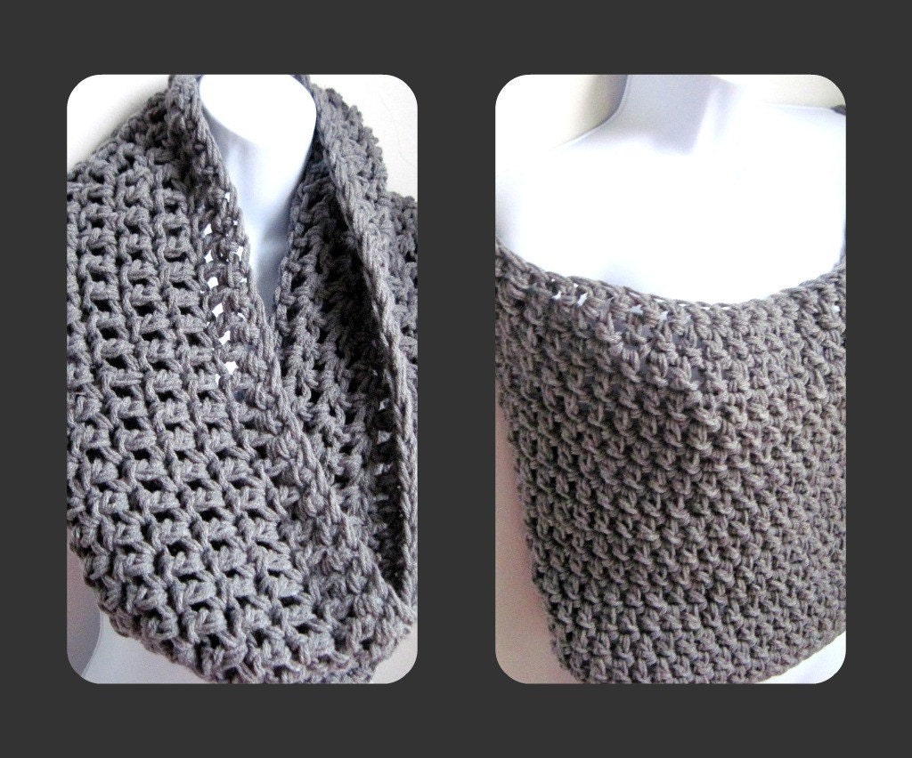 Grey Scarf Cowl-  Extra Large Chunky Infinity Scarf "BOGO"