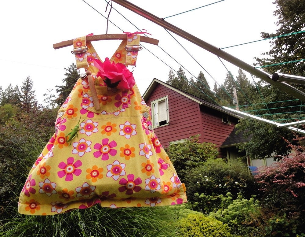 Clothespin Bag, Peg Bag, Little Flower Girl, Pink Rose, Grasshopper