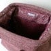 Nep Herringbone Tweed Wool Boston bag with a leather corsage- Burgundy