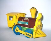 1964 Vintage Fisher Price Wooden Chug Chug Train Engine Toy
