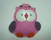 Lovely Fanny the Owl Leather Keychain ( Pink )