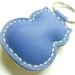Fiona the Owl Leather Keychain ( Blue )