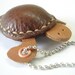 Winny the Turtle Thick Leather Charm ( Brown )