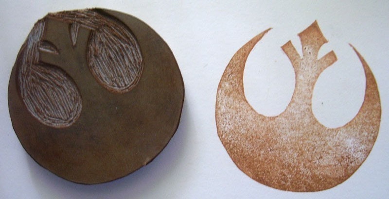 Star Wars Rebel Alliance Logo - handcarved rubber stamp