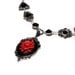 Steampunk Goth Jewelry - Necklace - Black and Red Rose Cameo - Black Onyx